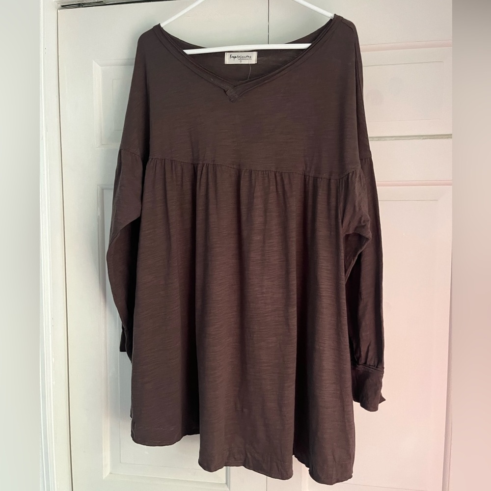 NWT Impressions Boutique Babydoll Style Tunic Top Size Small